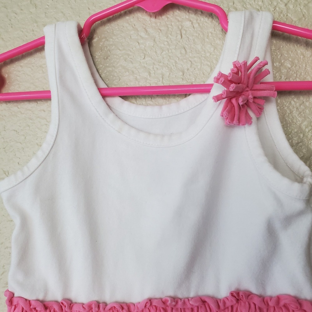 Cherokee dress girls 18 months white and beige sleeveless casual Flower - Picture 3 of 6